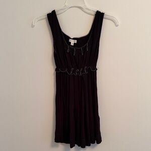 Max Studio Black Tank Top with Ruffle Details